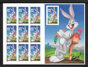 #3137 MNH 32¢ Bugs Bunny Sheet (((Stock Photo)))