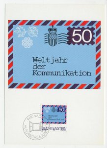 Maximum card Liechtenstein 1983 World Year of Communication