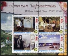 GUINEA- 2003 - Am. Impressionists, W M Chase - Perf 4v Sheet-MNH-Private Issue