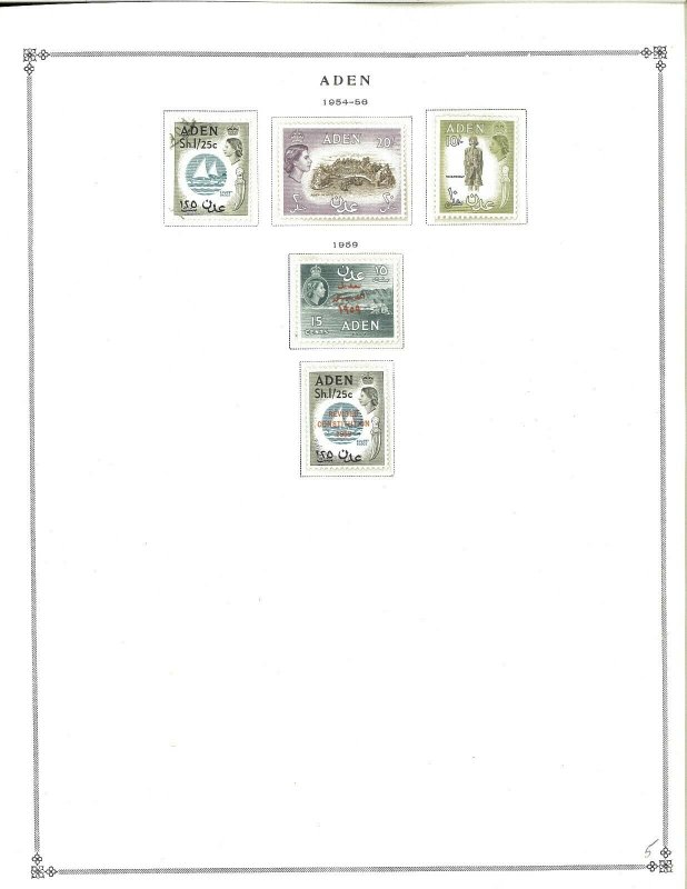 Aden 1937-1963 M & U in Mounts on Scott International Pages.