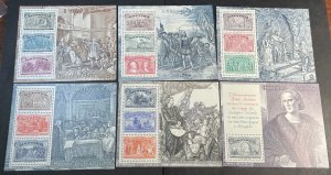 ITALY # 1883-1888-MINT NEVER/HINGED--COMPLETE SET OF SOUVENIR SHEETS-----1992