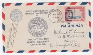 CHICAGO, ILLINOIS, 1929 AERO PHILATELIC ANNIVERSARY cover. 