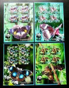 Aitutaki WWF Butterfly 2008 Insect Bug Flora Fauna Flower Worm (sheetlet) MNH