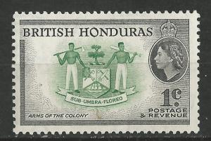 British Honduras # 144a QE II Definitives: 1c Arms   (1)  VF Unused  VLH