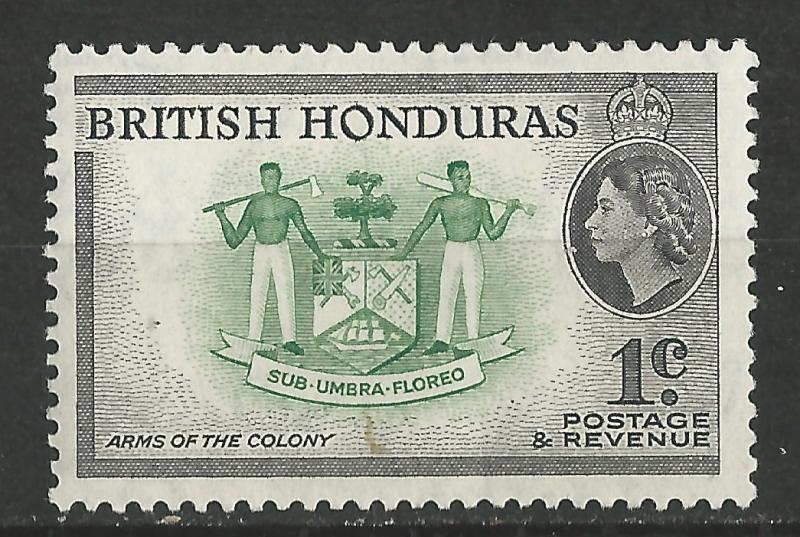 British Honduras # 144a QE II Definitives: 1c Arms   (1)  VF Unused  VLH