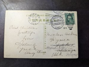 1919 USA PPC Postcard Cover US PO in China Shanghai to Chicago IL