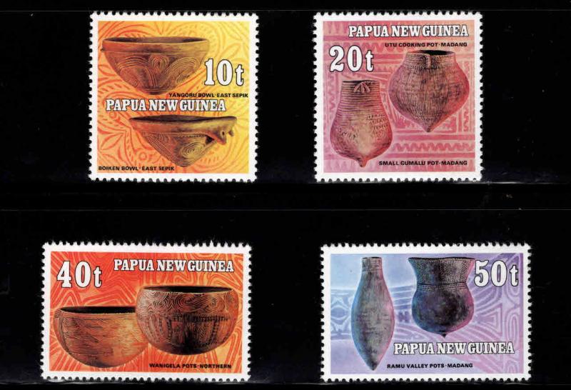 PNG Papua New Guinea Scott 558-561 MNH** Wood Bowl stamp set