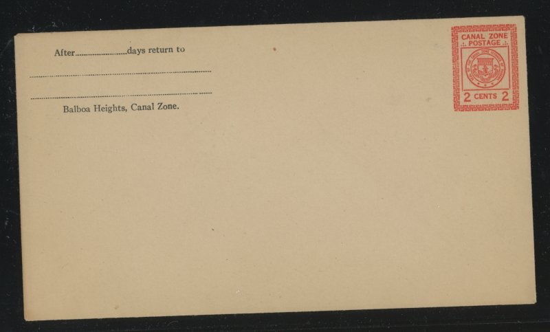 Canal Zone U9v Knife P-4, Balboa Heights corner card, 2 small hinges on back from previous exhibit; UPSS 12d, UPSS catalog value