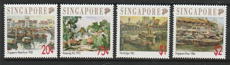 1992 Singapore -Sc 617-20 - 4 singles - MNH VF - Paintings