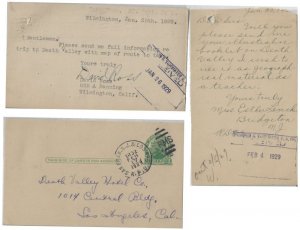 1928 - Requests for Death Valley Hotel info - Ephemera 1186