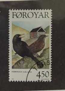 Faroe Islands 1998 Scott 331 used -  4.50k,  birds, Stari, Turdus merula