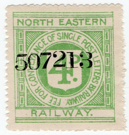 (I.B) North Eastern Railway : Letter Stamp 4d