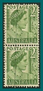 Australia 1951 Queen Elizabeth, 2d coil pair, used  #231,SG237a