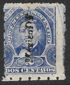 MEXICO REVENUES 1893-94 2c DOCUMENTARY TAX Perf.6 MEXICO DF Control DO205 Used