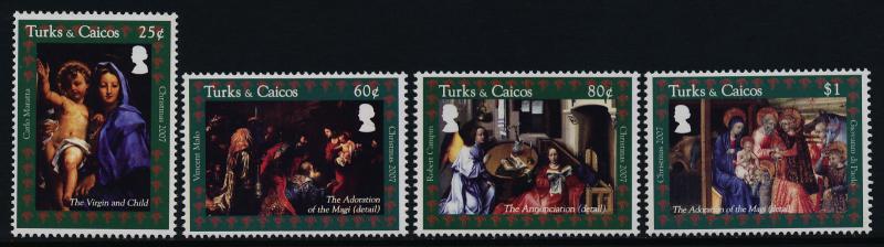 Turks & Caicos 1477-80 MNH Christmas, Art, Paintings