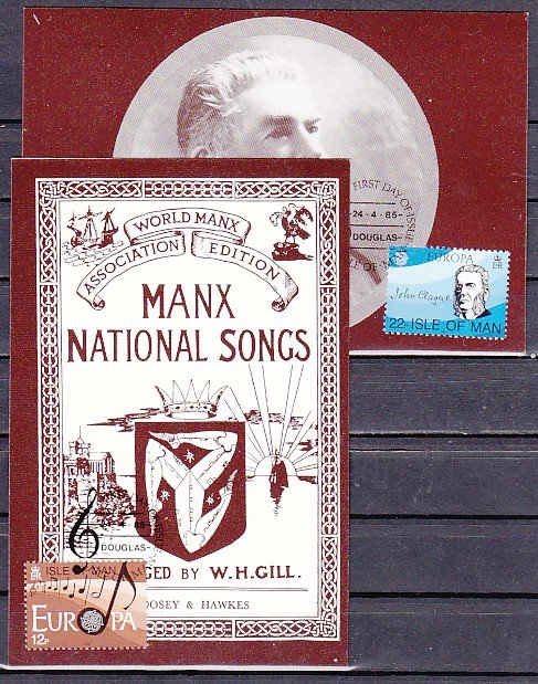 Isle of Man, Scott cat. 282-283. Europa-Music Year issue. Max. Cards. ^