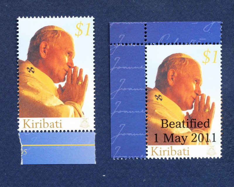 KIRIBATI - Scott 871 & 983  - FVF MNH - Pope John Paul II -  2005