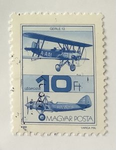 Hungary 1988 Scott C451 used - 10 Ft,  Airplane, Gerle 13