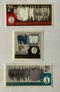 Malta  1968 Scott 381-383 (3) MNH  - International Year for Human rights