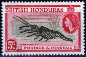 ZAYIX -British Honduras 148a MH perf 13 1/2 Spiney Lobster 041123-S131M