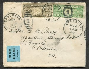 p215 - BROOKLYN 1939 Airmail Cover to COLOMBIA