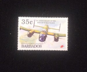 O) 1995 BARBADOS, END OF WORLD WAR II, OLD WAR PLANES - BOMBERS, FAMOUS BARBADIA