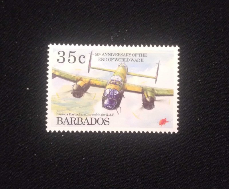 O) 1995 BARBADOS, END OF WORLD WAR II, OLD WAR PLANES - BOMBERS, FAMOUS BARBADIA