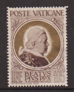 Vatican City  #148  used   1951  Pope Pius X  115 l