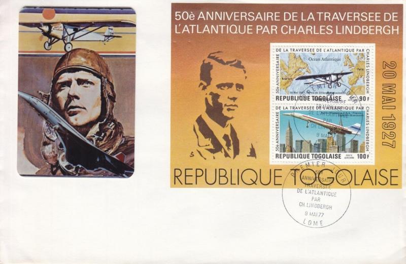 1977, FDC: Togo: Comm. Charles Lindberg, Grp 3 (21661)