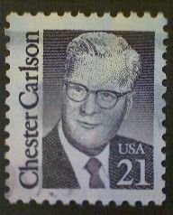 United States, Scott #2180, used(o), 1988,  Chester Carlson, 21¢, blue violet