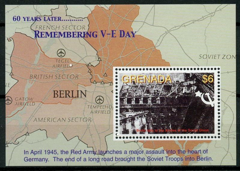 Grenada Stamps 2005 MNH WWII WW2 VE Day End World War II Fall of Berlin 1v S/S