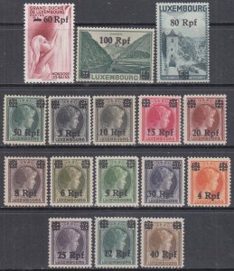 LUXEMBOURG Sc#N17-32 CPL MNH SET of 16 - GERMAN OCCUPATION STAMPS