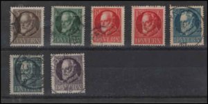 German States Bavaria SC# 95-97-98-100-102-107-108 used VF