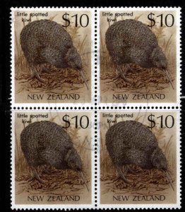 New Zealand Scott 930 used 1988 Kiwi Bird  Block of 4