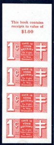 van Dam NBT7b, NB Tobacco Tax, 1c, imperf pane of 4, NGAI, New Brunswick, Canada