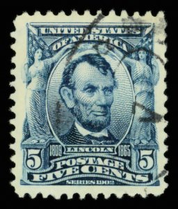 United States #304 Used  extremely fine   Cat$2 1903, 5¢ blue