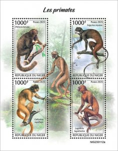 NIGER - 2023 - Primates - Perf 4v Sheet - Mint Never Hinged