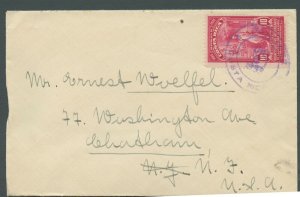 COSTA RICA SAN JOSE 12/6/1933 AIRMAIL COVER TO CHATHAM NEW JERSEY AS SHOWN