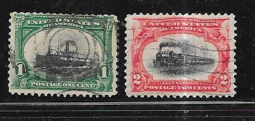 US # 295-296  Pan-American Exposition (U) CV $4.00