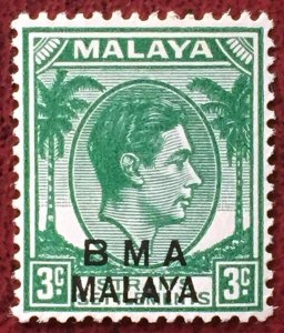 Malaya Straits Settlements 1947 KGVI BMA opt 3c MLH SG#4 M4433