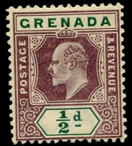 GRENADA Sc#48 1902 ½p KEVII Wmk. Crown CA OG Mint Hinged