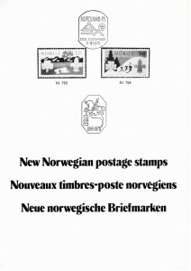Norway 1975 MNH Sc 656-7 announcement folder with Norjamb 75 cancel