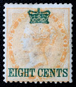 MALAYA 1867 STRAITS SETTLEMENTS 8c opt INDIA QV 2a MNG SG#6 M3343#