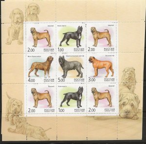 RUSSIA Sc 6694f NH issue of 2002 - MINISHEET - DOGS