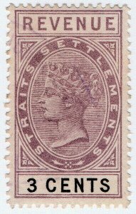 (I.B) Malaya (Straits Settlements) Revenue : Duty Stamp 3c