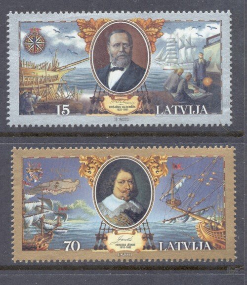 Latvia Sc 538-9 2001 Latvian Seamen stamp set mint NH