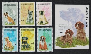 Guinea MNH S/S & 6 Stamps 1340-6 Dogs 1996