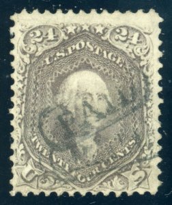 US Stamp #70a Washington 24c - PSE Cert - USED Black PAID cancel - CV $325.00 