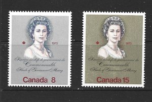 CANADA - 1973 ROYAL VISIT  -SCOTT 620 TO 621 - MNH