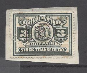 New York State Stock Transfer Tax Stamp $3.00 Used